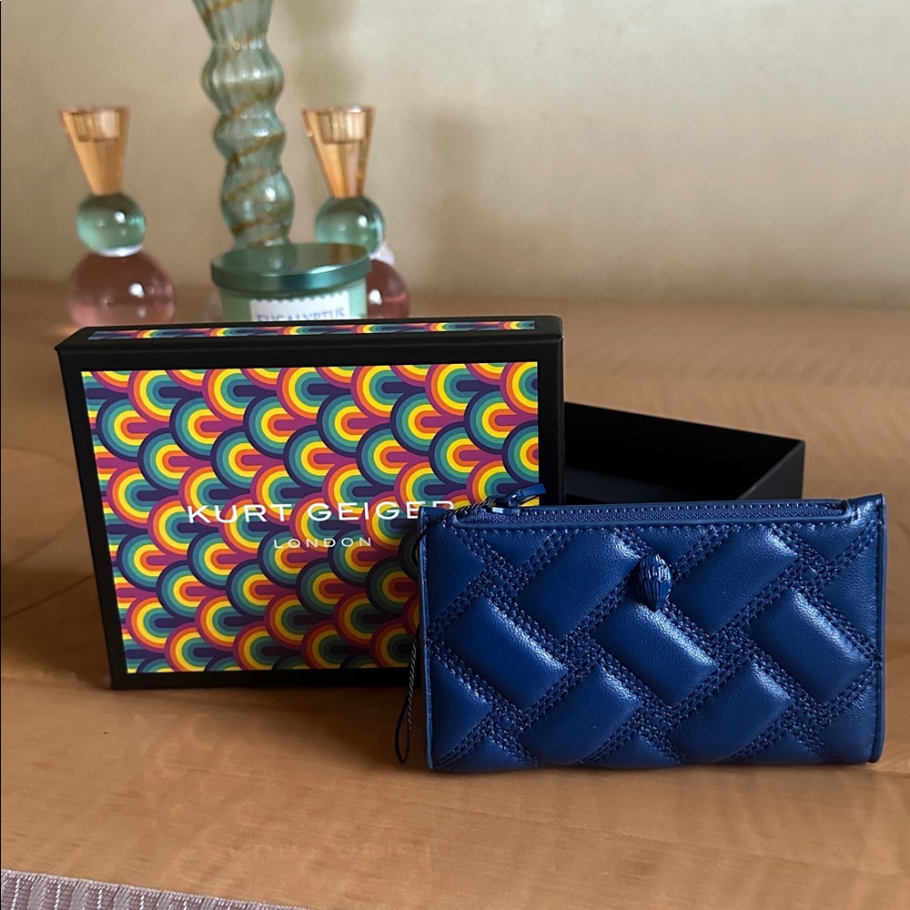 Kurt Geiger Blue Quilted Wallet